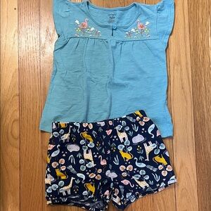 Carter's Flutter Tee and Animal Print Shorts